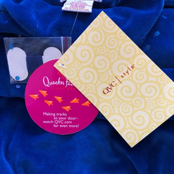 NWT Quacker Factory Velvet House Dress 3/4 Sleeve Snowflakes Bling Blue XL - Picture 10 of 11